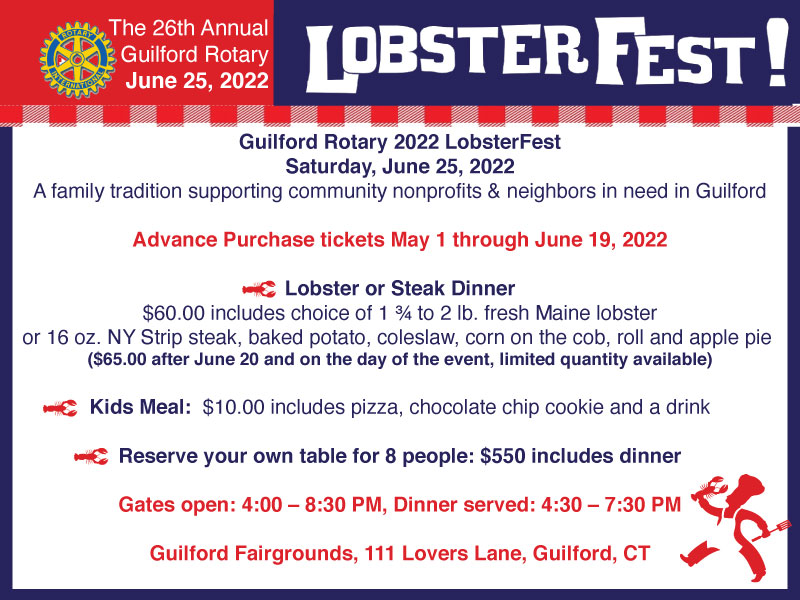 Guilford Rotary LobsterFest Poster